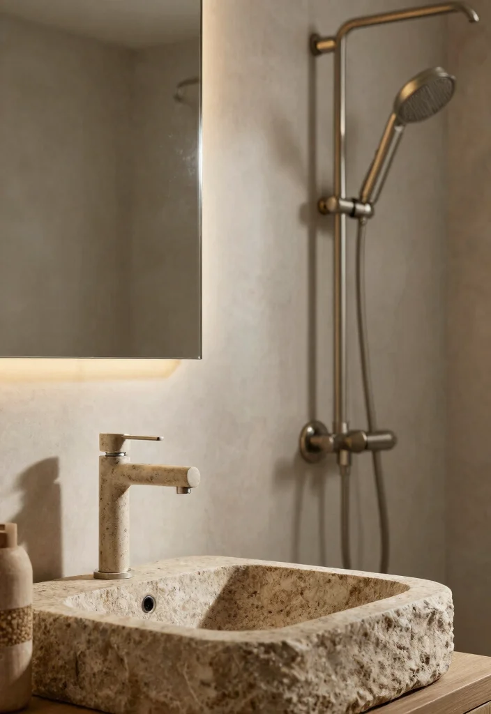 12 Neutral Earth Tone Bathroom Ideas That Feel Warm 5. Sustainable Fixtures 0