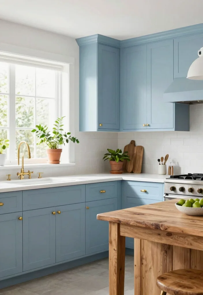 12 Painted Kitchen Cabinet Ideas That Transform the Space 1. Soft Sky Blue Serenity 0