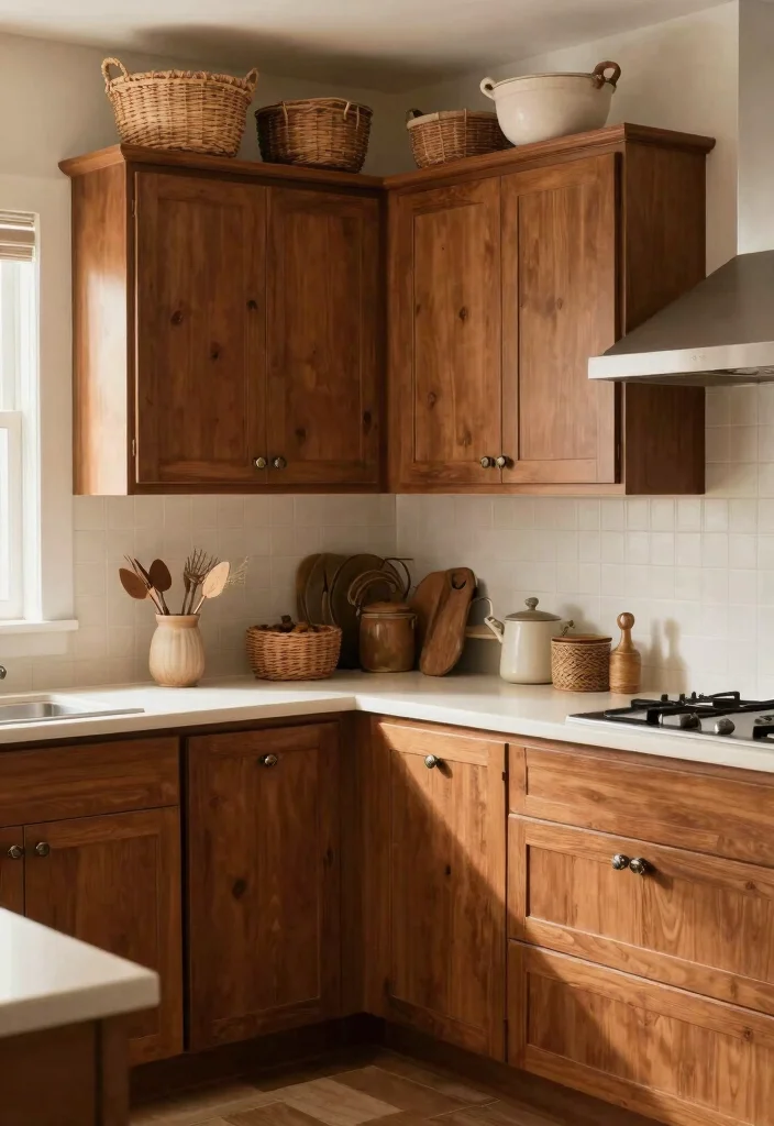 12 Painted Kitchen Cabinet Ideas That Transform the Space 11. Warm Cinnamon Brown 0