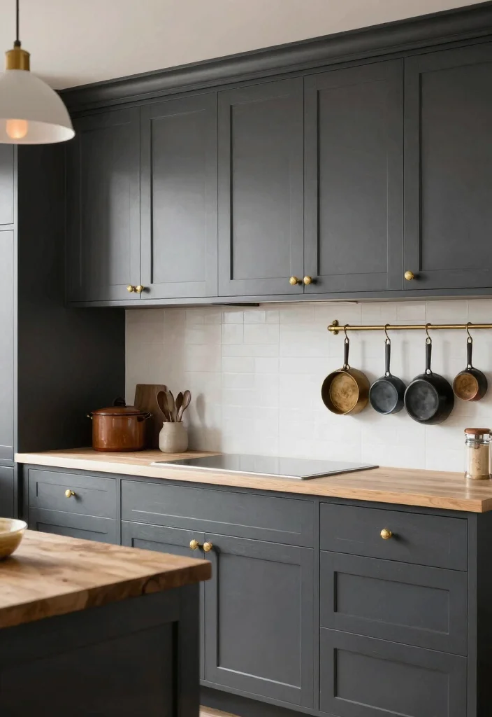 12 Painted Kitchen Cabinet Ideas That Transform the Space 5. Rustic Charcoal Gray 0
