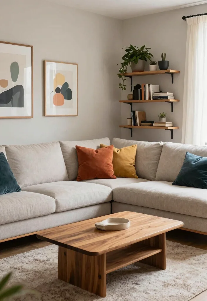 12 Rectangle Living Room Ideas with Smart Layouts 1. L Shaped Sofa for Efficient Seating 0