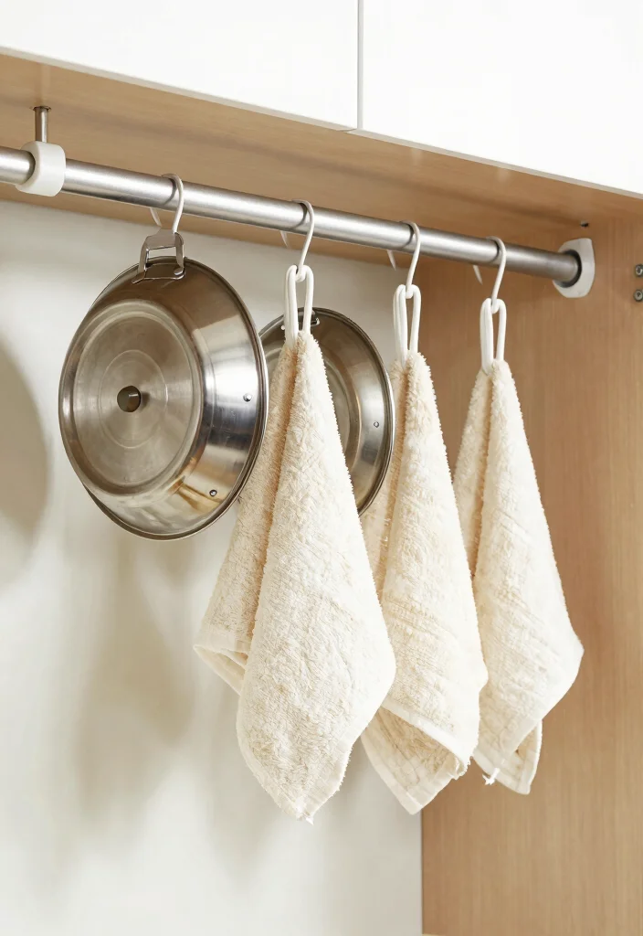 12 Small Kitchen Pantry Ideas That Maximize Storage 37 12 Small Kitchen Pantry Ideas That Maximize Storage 7. Tension Rods for Hanging Storage 0