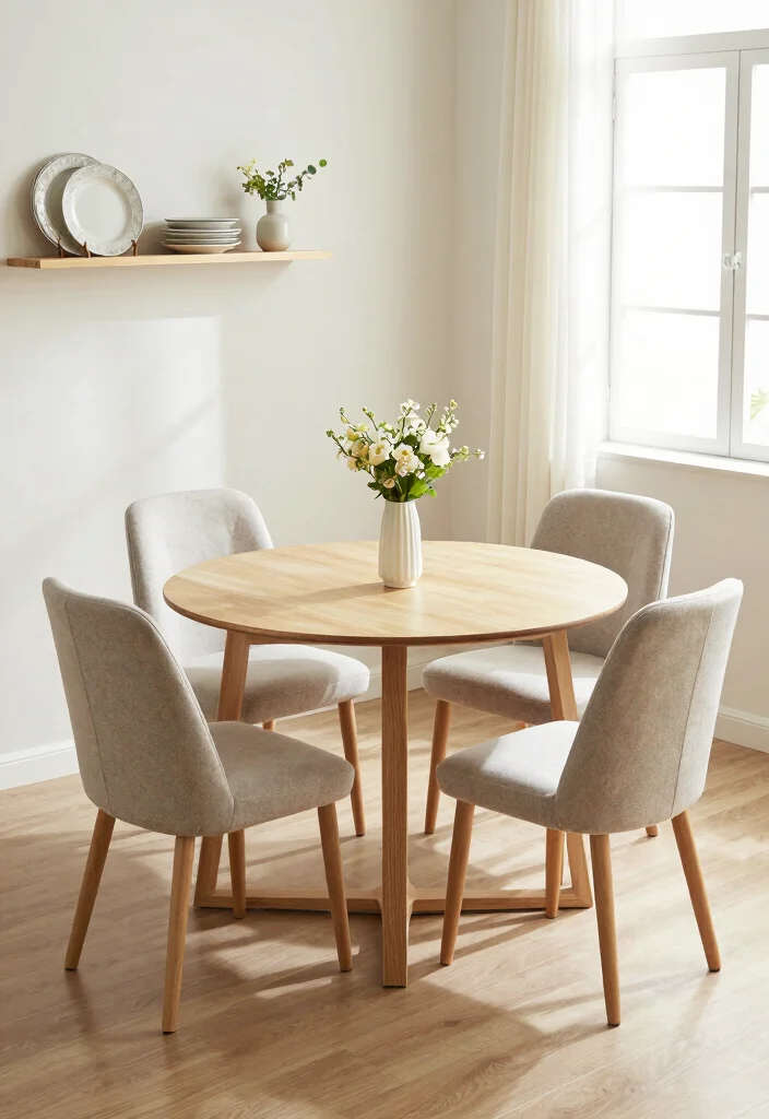 12 Small Kitchen and Dining Room Ideas That Flow Well 4. Compact Dining Set 0