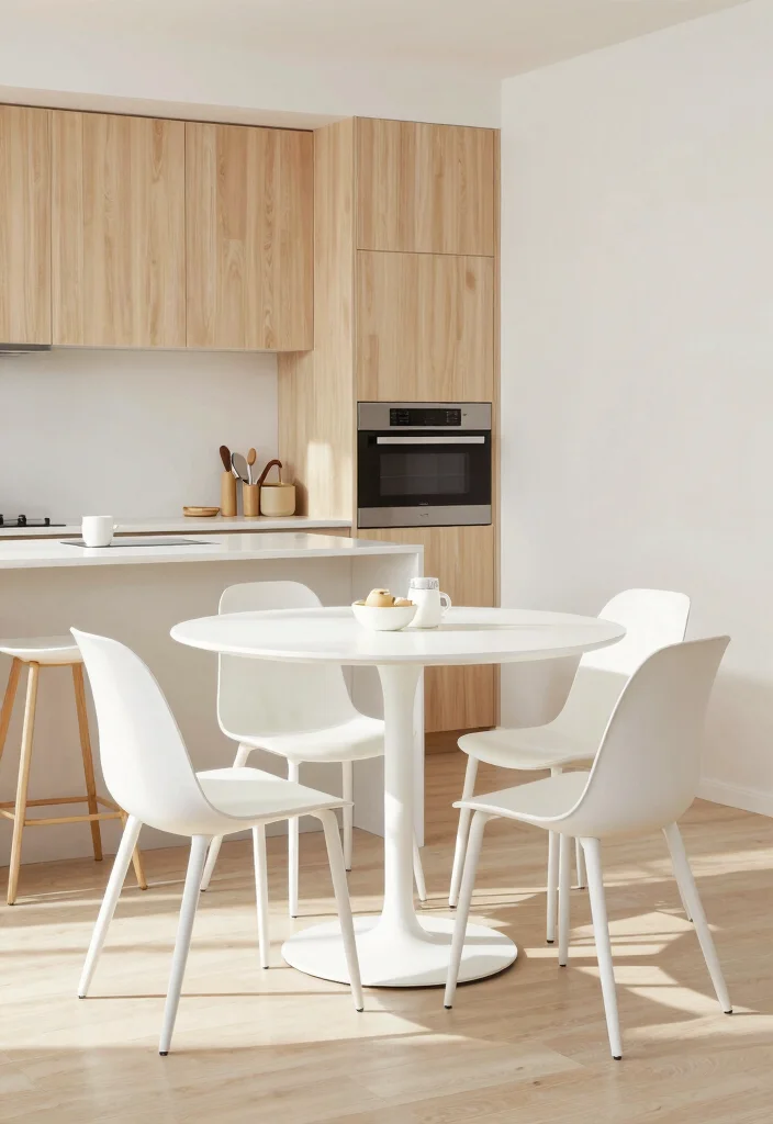 12 Small White Kitchen Ideas That Feel Bright and Open 15 12 Small White Kitchen Ideas That Feel Bright and Open 5. Choose Minimalist Furniture 0