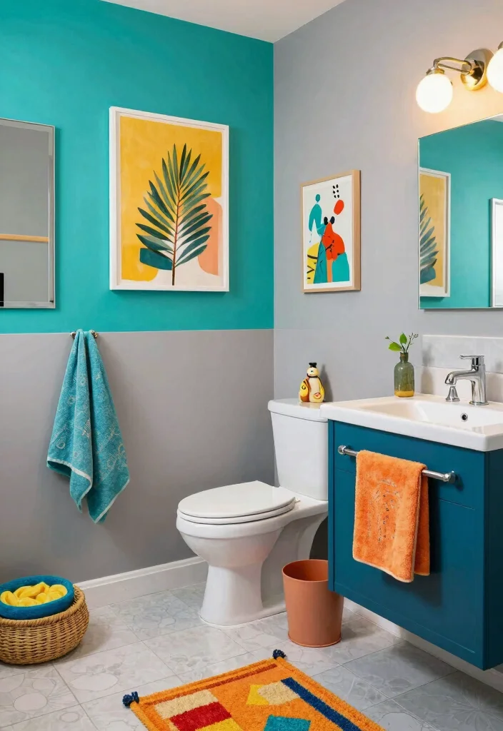 12 Teen Boys Bathroom Ideas That Feel Cool Not Childish 7. Creative Color Combinations 0
