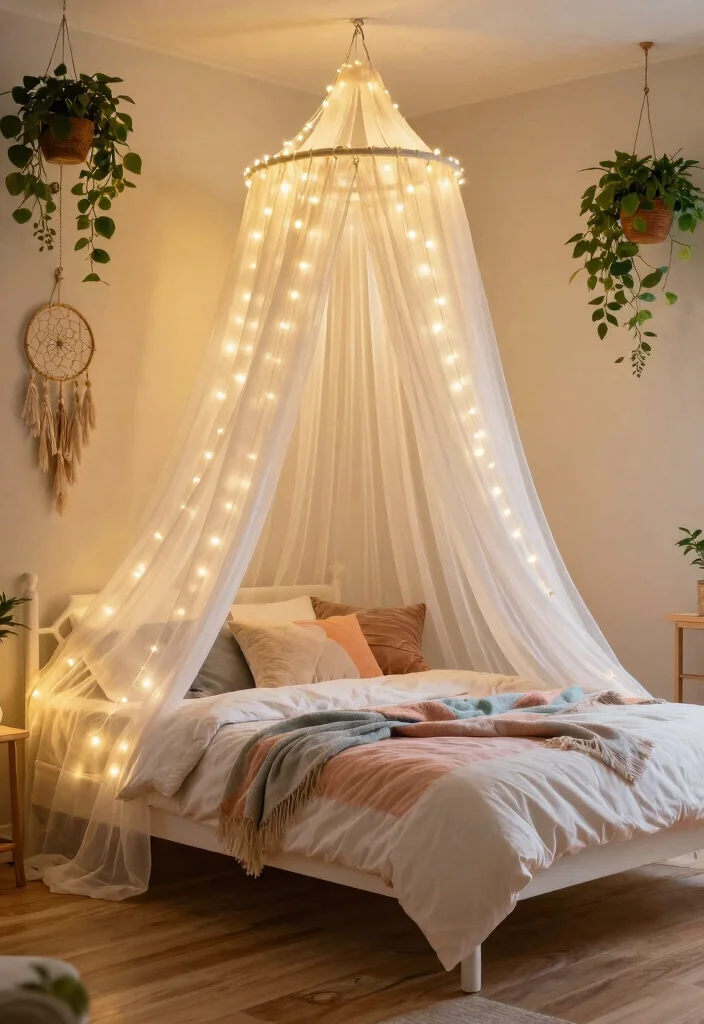 12 Trendy Bohemian Inspired Teenage Girls Bedroom Ideas 2. Dreamy Canopy Beds 0