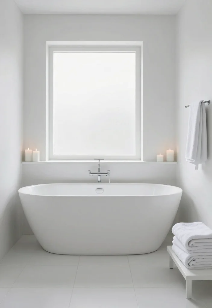 12 White Bathroom Ideas That Feel Clean and Bright 1. Sleek All White Palette 0