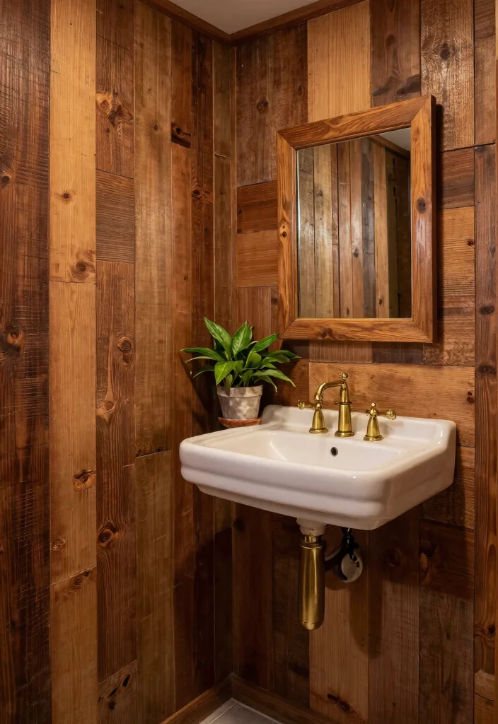 14 Bathroom Panelling Ideas That Instantly Add Depth and Style 1 14 Bathroom Panelling Ideas That Instantly Add Depth and Style 1. Reclaimed Wood Rustic Charm 0