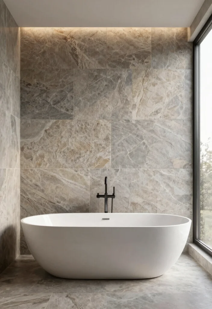 14 Bathroom Panelling Ideas That Instantly Add Depth and Style 52 14 Bathroom Panelling Ideas That Instantly Add Depth and Style 12. Stone Panels for Luxurious Appeal 0