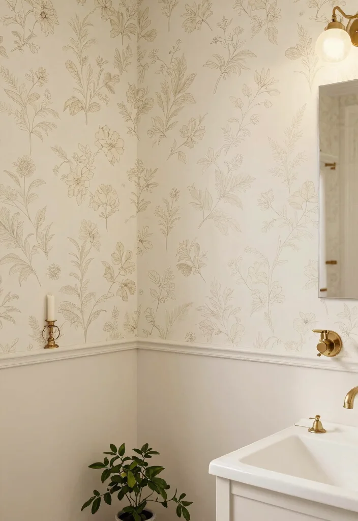 14 Bathroom Panelling Ideas That Instantly Add Depth and Style 64 14 Bathroom Panelling Ideas That Instantly Add Depth and Style 14. Wallpaper Panels for a Soft Touch 0