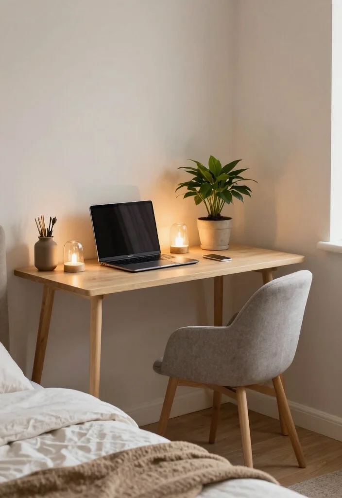 14 Cozy Aesthetic Bedroom Ideas That Feel Warm 12. Create a Cozy Workspace 0