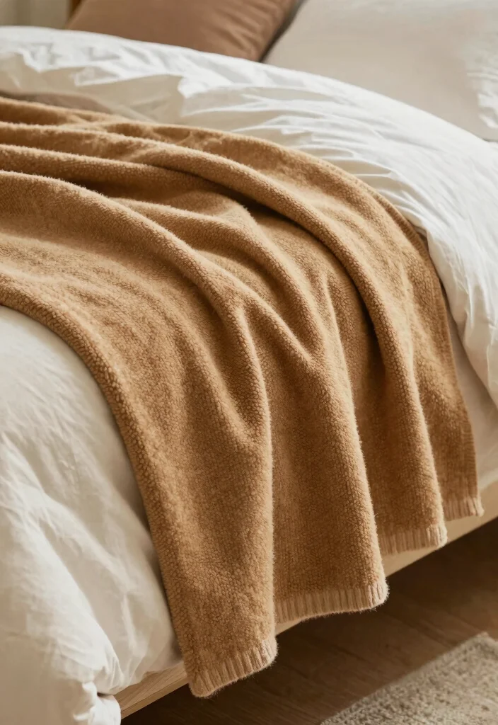 14 Cozy Aesthetic Bedroom Ideas That Feel Warm 14. Include a Cozy Throw Blanket 0