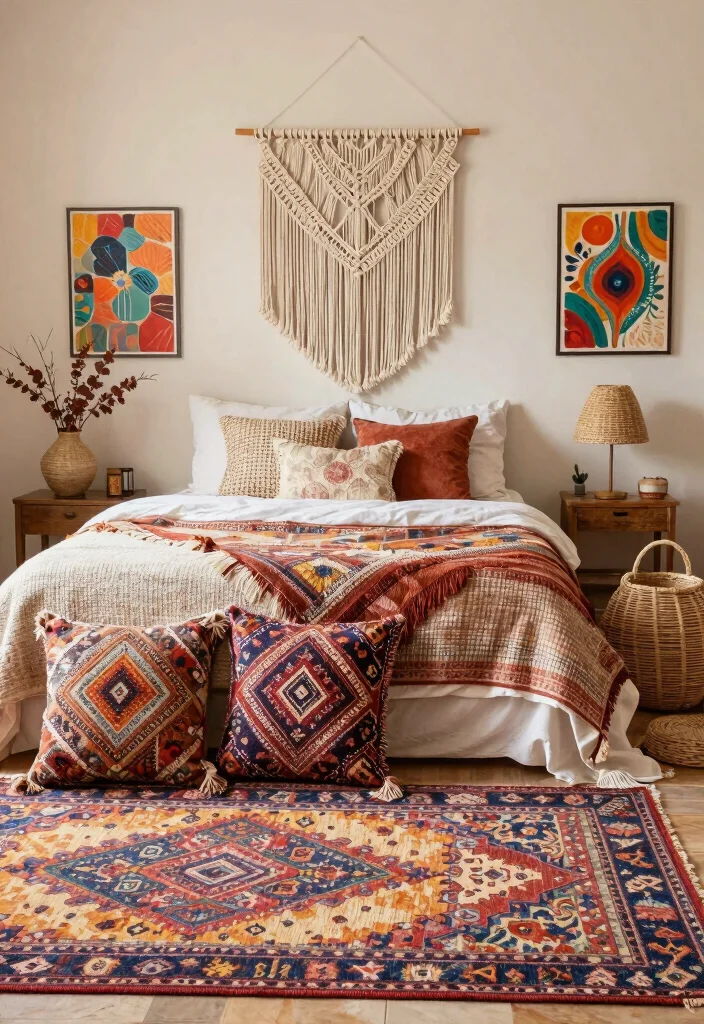 14 Cozy Aesthetic Bedroom Ideas That Feel Warm 8. Incorporate Bohemian Elements 0