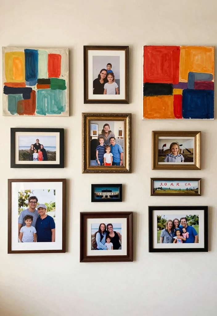 14 Gallery Wall Living Room Ideas People Love Saving 2. Eclectic Artwork 0