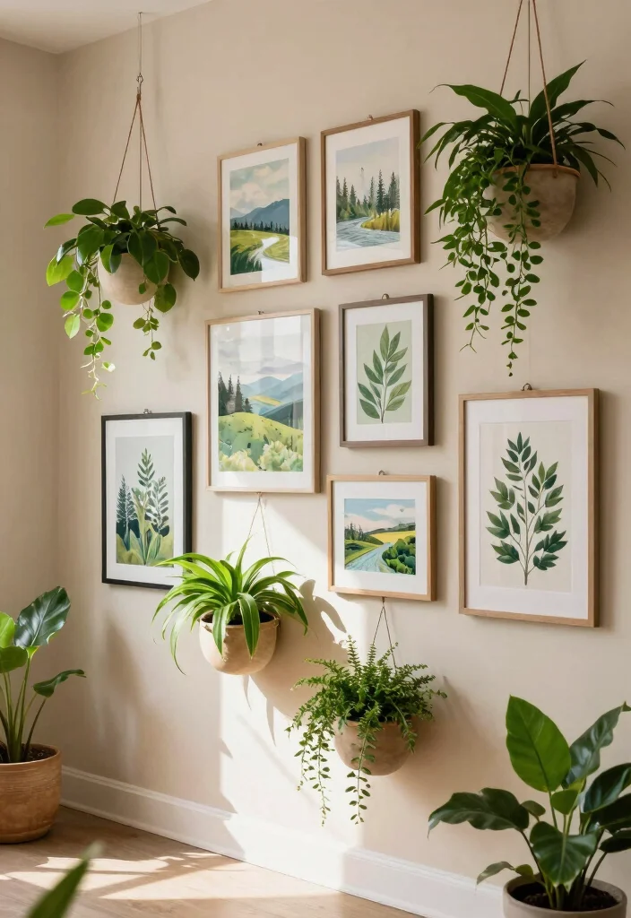 14 Gallery Wall Living Room Ideas People Love Saving 3. Nature Inspired Elements 0
