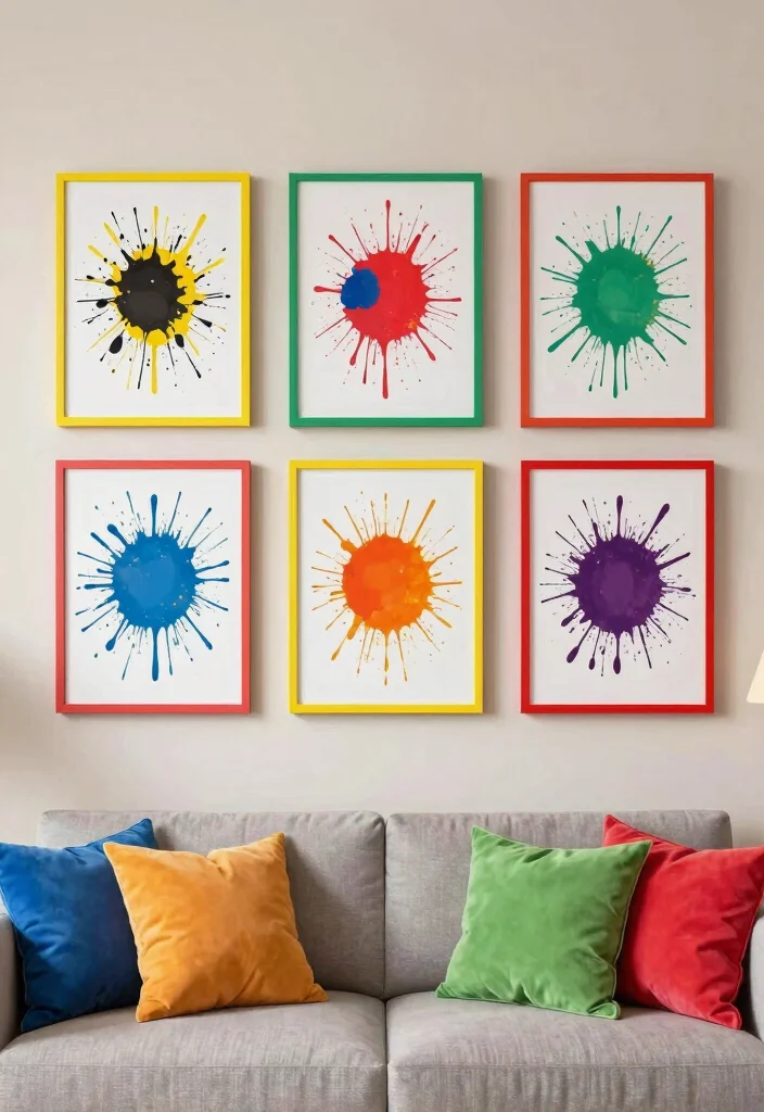 14 Gallery Wall Living Room Ideas People Love Saving 9. Color Pops 0