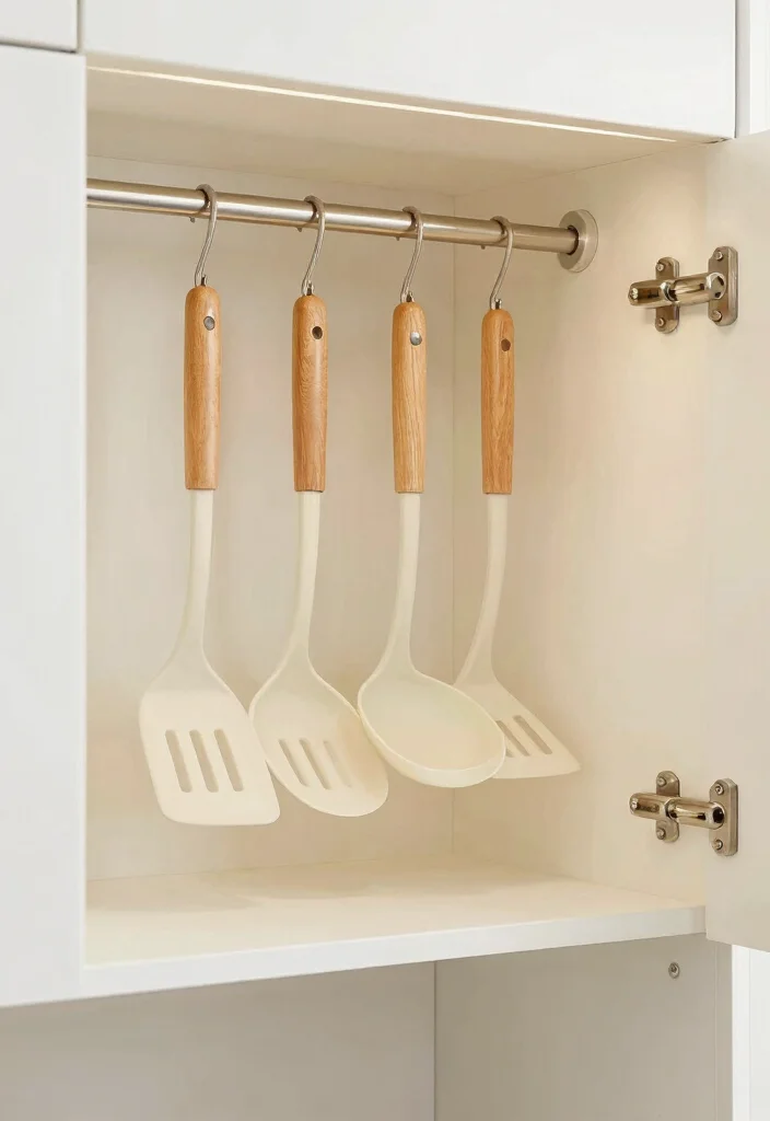 14 Kitchen Storage Ideas for Small Spaces That Actually Work 14. Tension Rods for Utensils 0