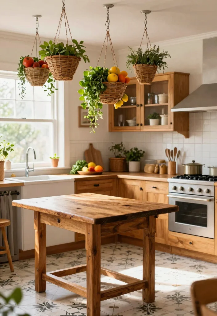14 Kitchen Storage Ideas for Small Spaces That Actually Work 3. Hanging Baskets 0