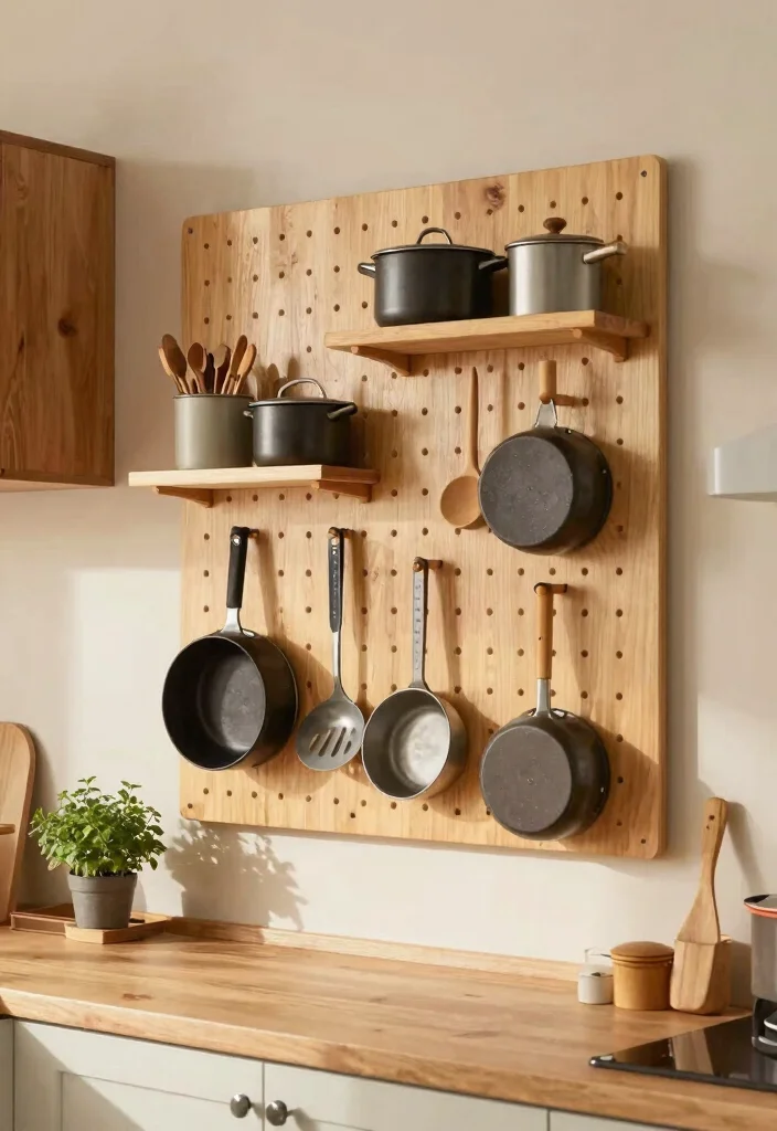14 Kitchen Storage Ideas for Small Spaces That Actually Work 6. Pegboards for Tools and Utensils 0
