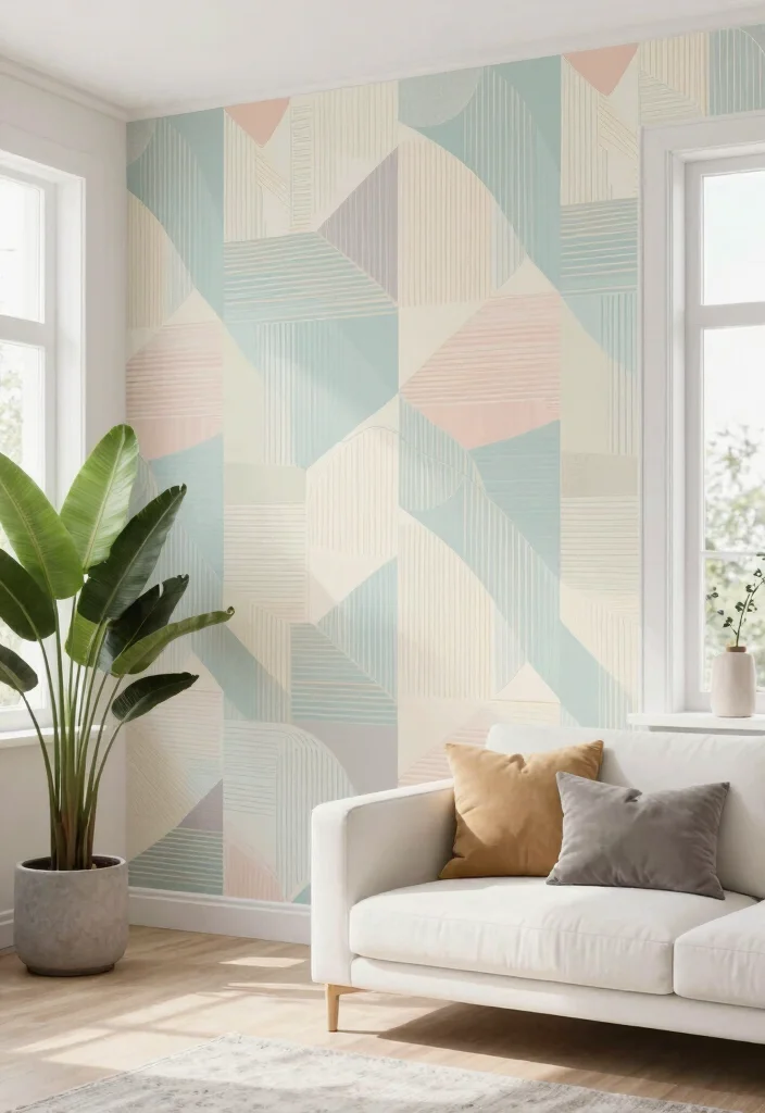 14 Living Room Feature Wall Ideas That Steal Attention 6. Sustainable Wallpaper 0