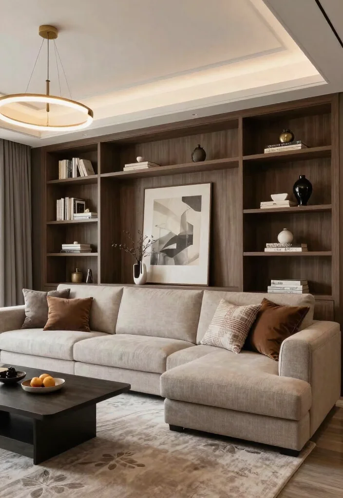 14 Living Room Sectional Layout Ideas That Actually Work 10. Built In Beauty 0