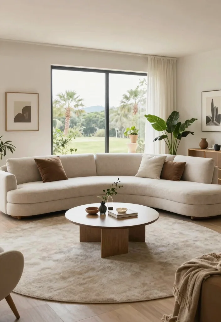 14 Living Room Sectional Layout Ideas That Actually Work 13. Curved Sectional Flair 0