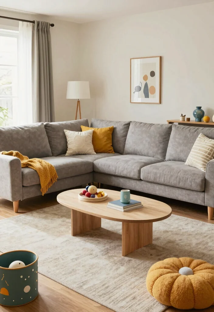 14 Living Room Sectional Layout Ideas That Actually Work 14. Family Friendly Layout 0