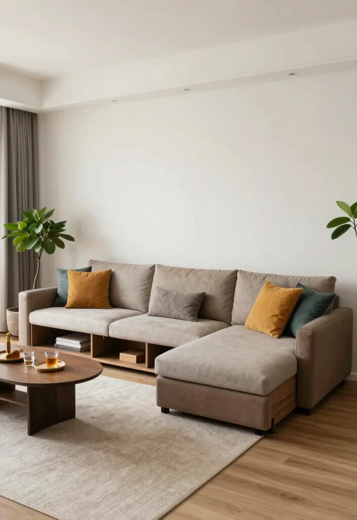 14 Living Room Sectional Layout Ideas That Actually Work 8. Multi Functional Sectional 0