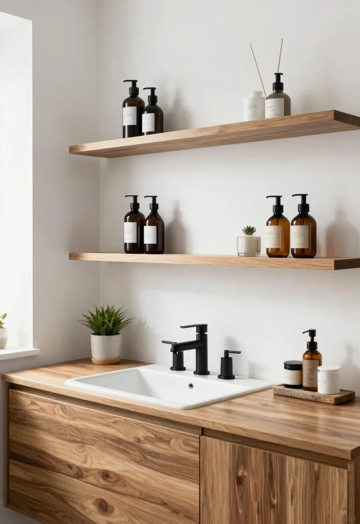 14 Modern Black and White Bathroom Ideas That Look Sharp 3. Adding Wood Accents for Warmth 0