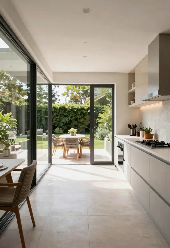 14 Modern Kitchen Ideas with Clean Lines and Function 13. Seamless Indoor Outdoor Flow 0