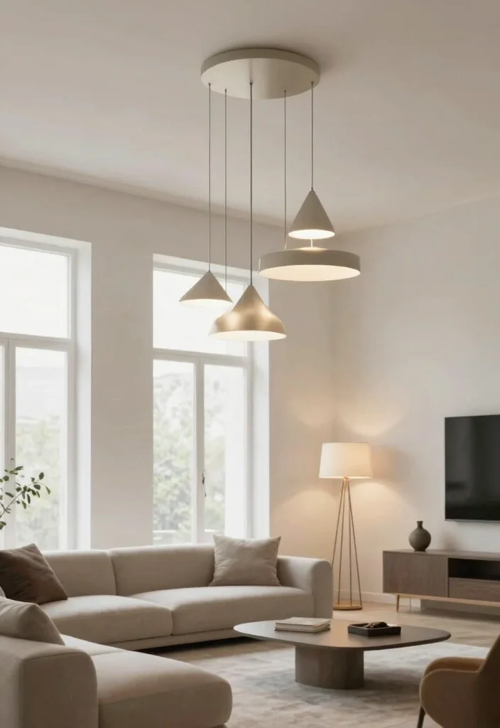 14 Open Concept Living Room Ideas That Feel Spacious 11. Go for Simple Lighting Fixtures 0