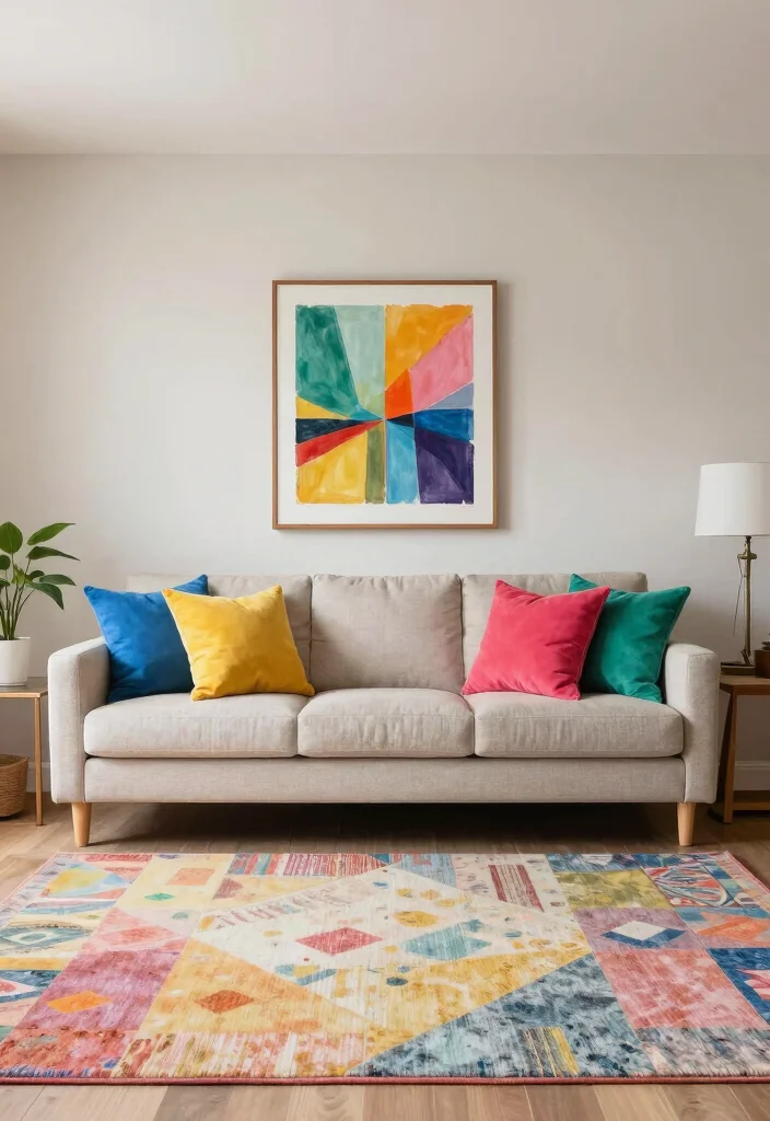 14 Open Concept Living Room Ideas That Feel Spacious 12. Use Colorful Accents Strategically 0