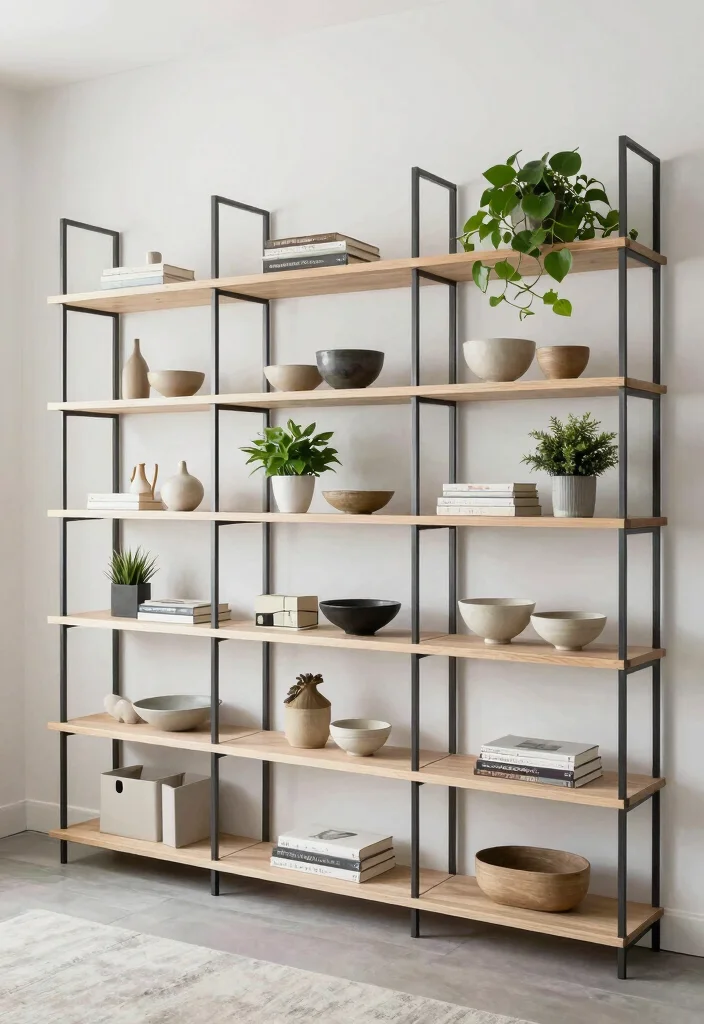 14 Open Concept Living Room Ideas That Feel Spacious 9. Opt for Open Shelving 0