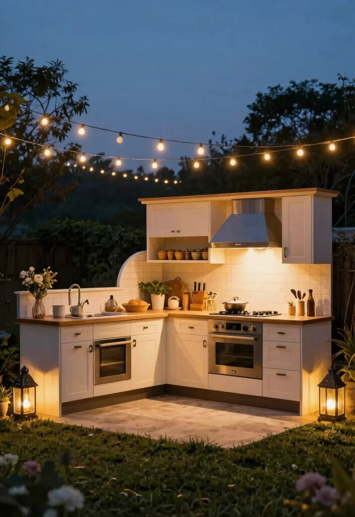14 Outdoor Kitchen Ideas for Stylish Open Air Living 31 14 Outdoor Kitchen Ideas for Stylish Open Air Living 11. Creative Lighting Solutions 0
