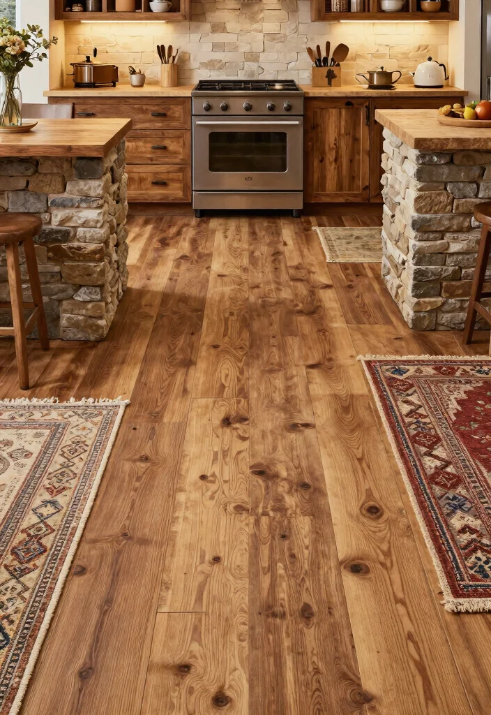 14 Rustic Kitchen Design Ideas with Cozy Character 9. Rustic Flooring Options 0