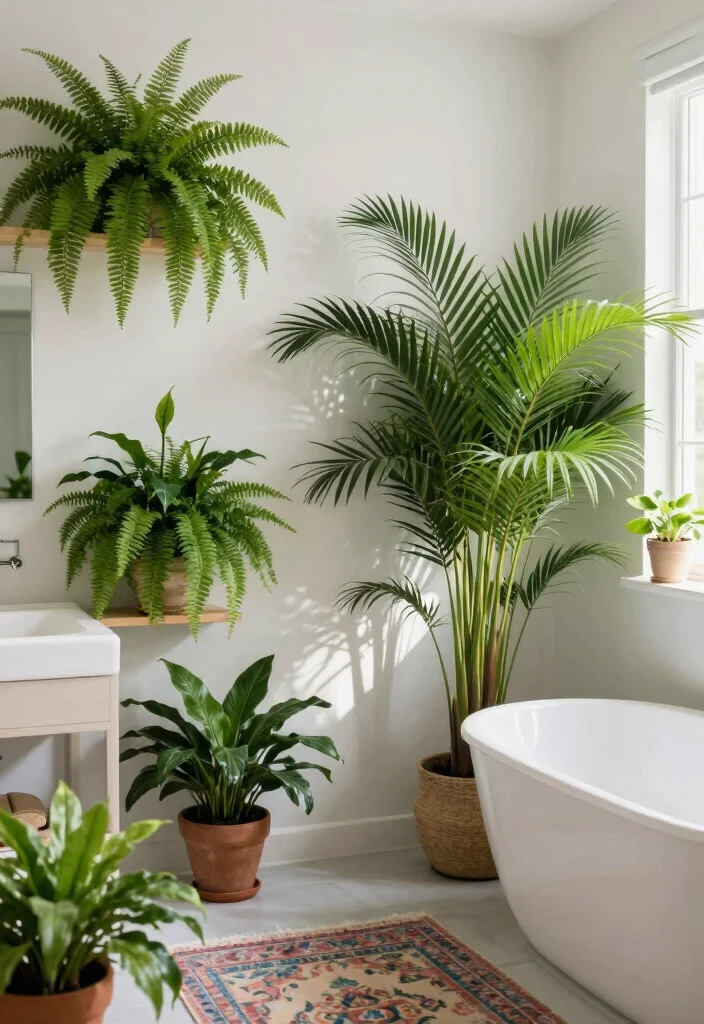14 Tropical Bathroom Ideas That Feel Like a Vacation 1. Embrace Lush Greenery 0