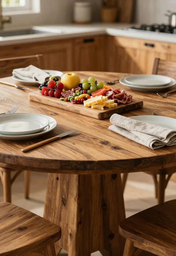 14 Wood Kitchen Ideas That Add Warmth and Texture 12. Wooden Table Settings 0