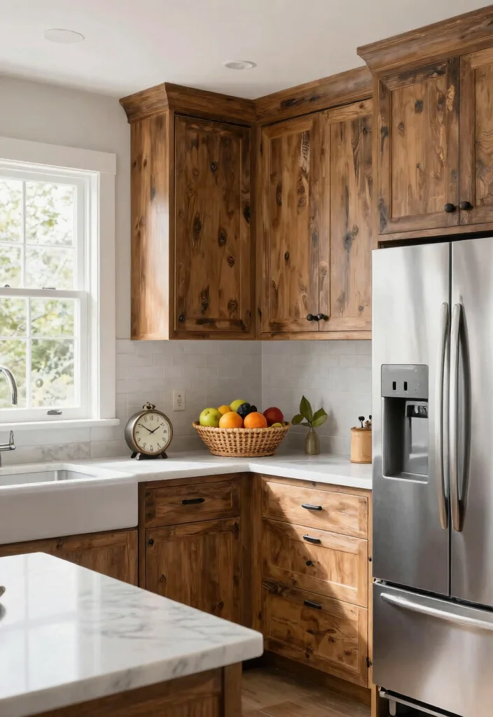 14 Wood Kitchen Ideas That Add Warmth and Texture 2. Rustic Wood Cabinets 0