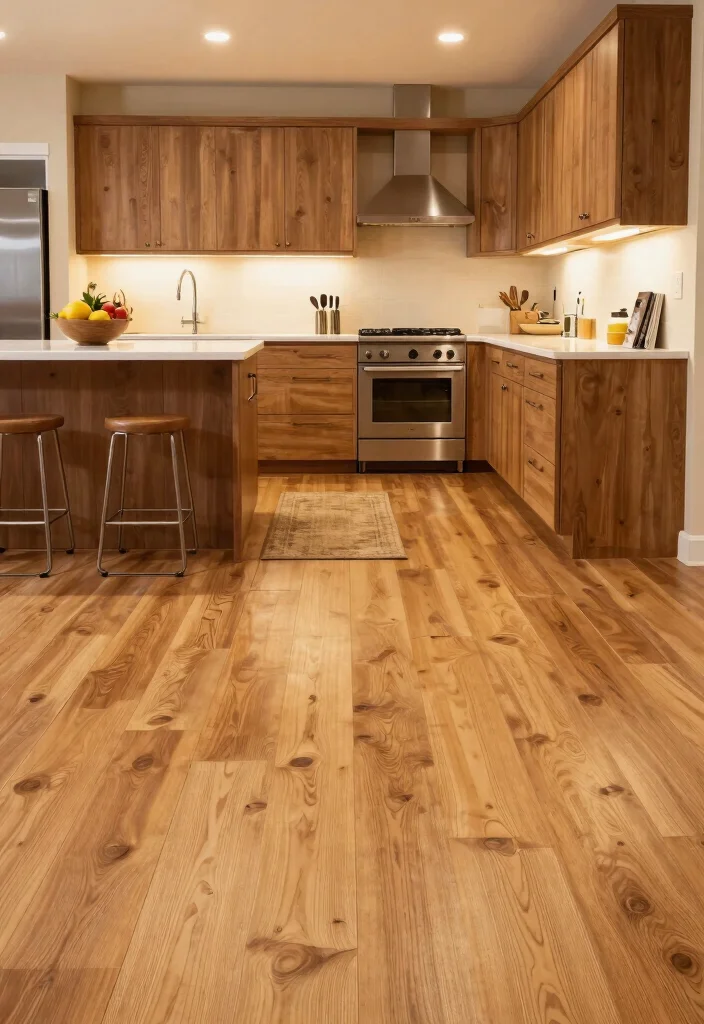 14 Wood Kitchen Ideas That Add Warmth and Texture 7. Wooden Flooring 0