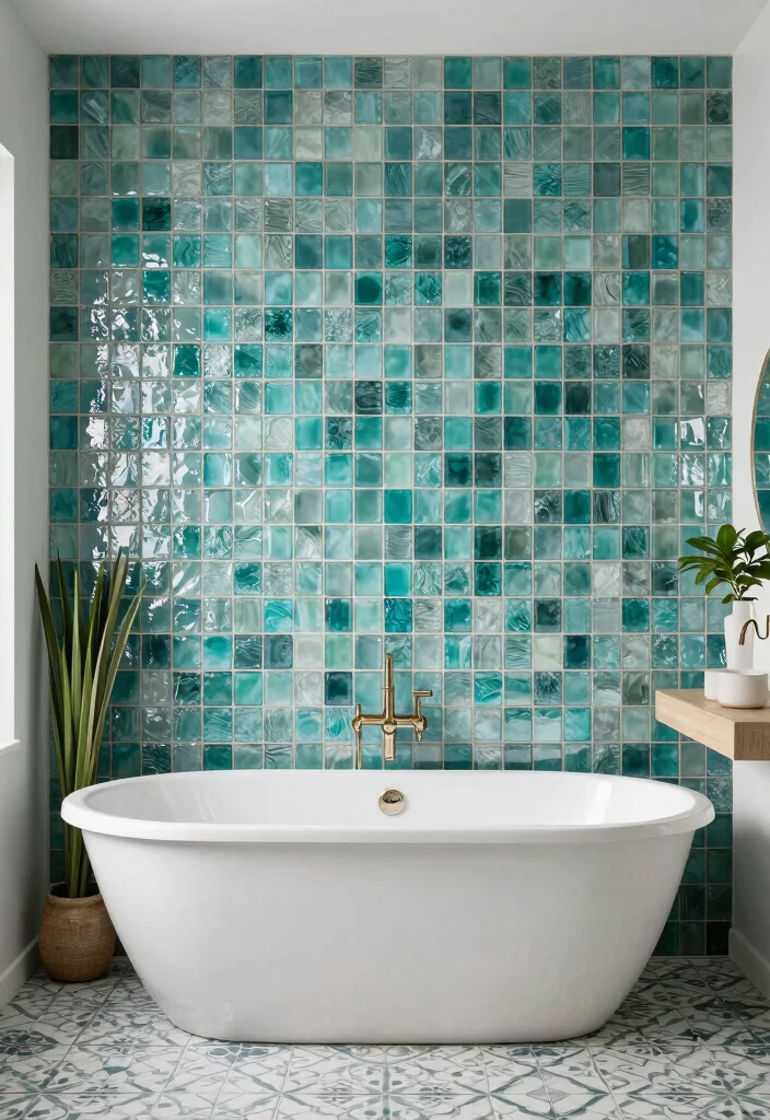 15 Bathroom Accent Wall Ideas That Make the Space Pop 3 15 Bathroom Accent Wall Ideas That Make the Space Pop 3. Tile Artistry 0