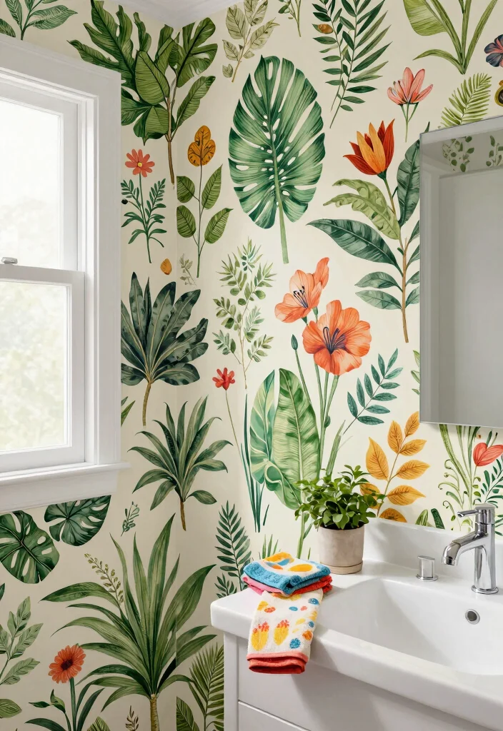 15 Bathroom Accent Wall Ideas That Make the Space Pop 5 15 Bathroom Accent Wall Ideas That Make the Space Pop 5. Eco Friendly Wallpaper 0