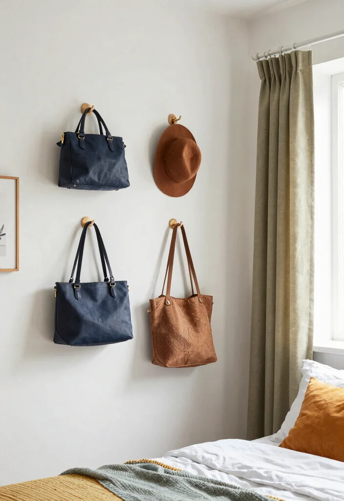 9 Mini Bedroom Ideas That Maximize Every Inch 36 9 Mini Bedroom Ideas That Maximize Every Inch 6. Hanging Storage for Efficiency 0